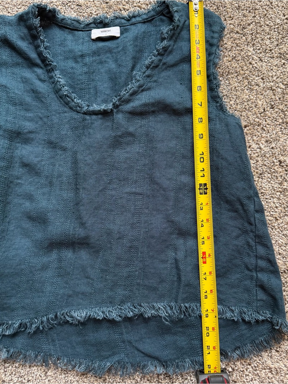 Mikoh Himalayas Frayed Sleeveless Linen Top Sz XS Costal Beach Cottagecore Boho - Picture 7 of 10